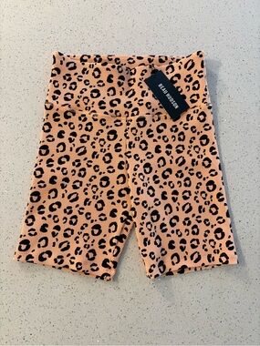 Beau Hudson Sunset Rib Leopard Bike Shorts - size US 6 / AU 10 (S) *NWT
